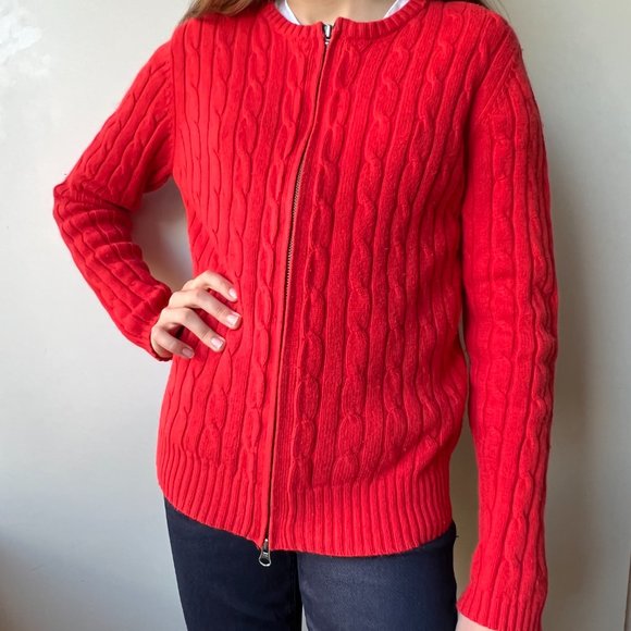 Vintage Eddie Bauer Cotton/Angora/Nylon Sweater in Red - Picture 6 of 13